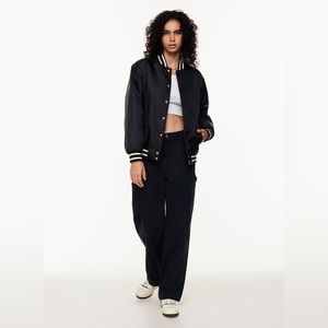 ARITZIA TNA Stadium Jacket Varsity-Inspired Bomber Jacket Black Size L